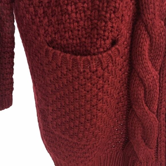 Wishlist Burgundy Open Cardigan Size S/M - Picture 3 of 4